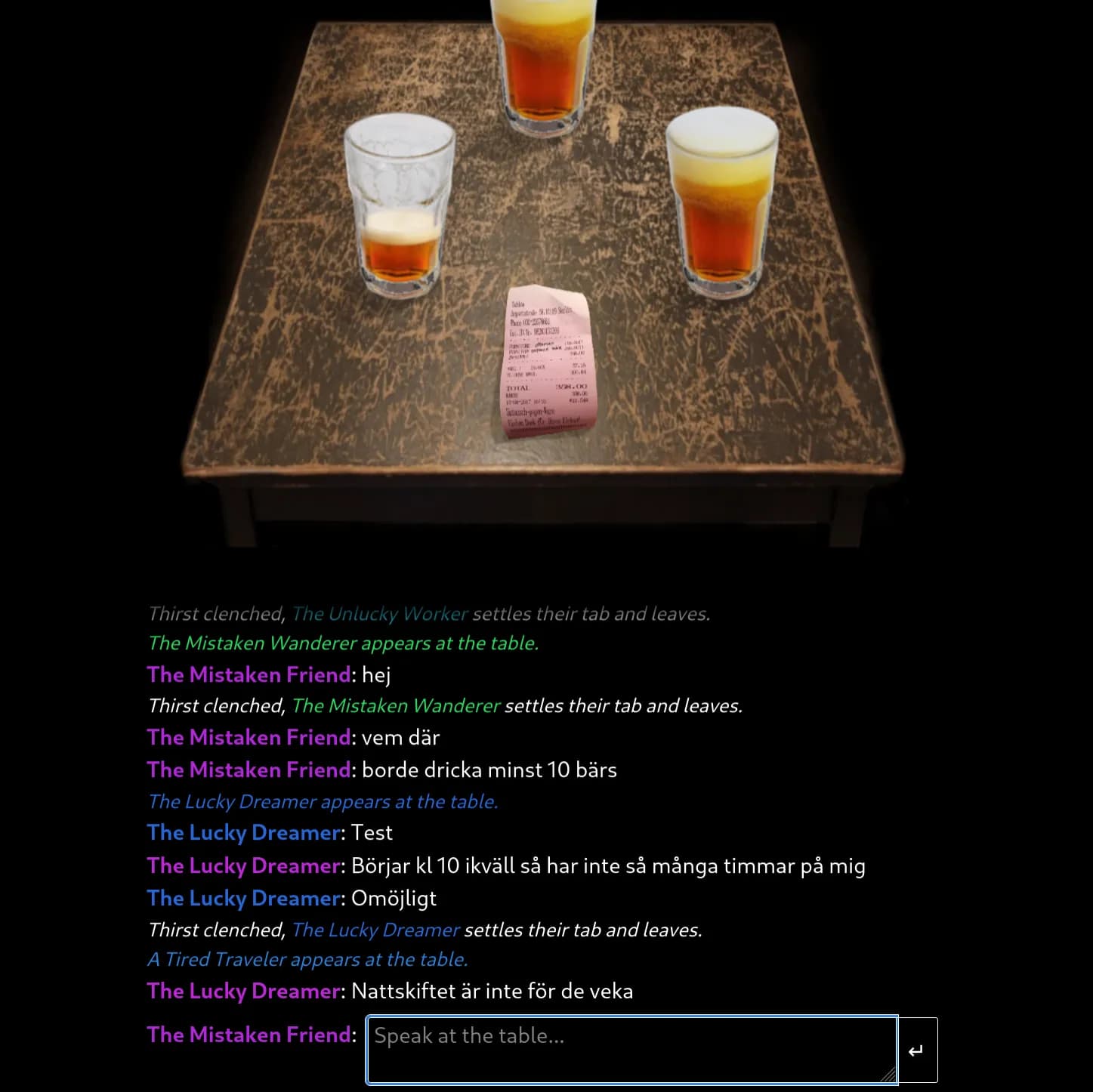 Preview of the bar